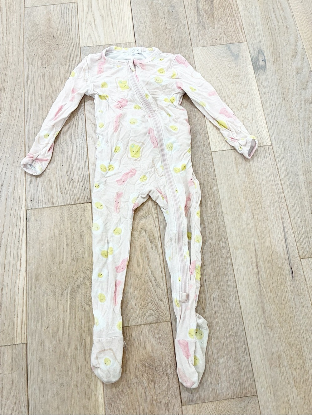 Angel Dear Pink and Yellow Footed Baby One-Piece
